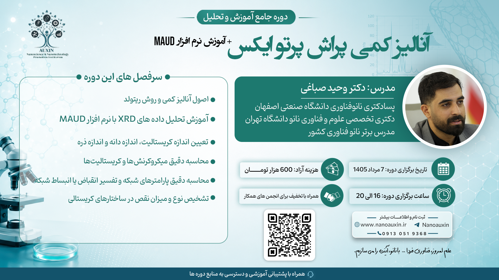 دوره جامع آنالیز XRD و آموزش نرم افزار MAUD
