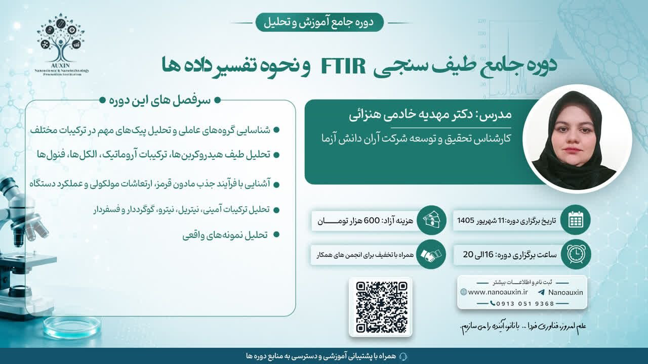 دوره جامع طیف‌سنجی FT-IR و نحوه تفسیر داده‌ها